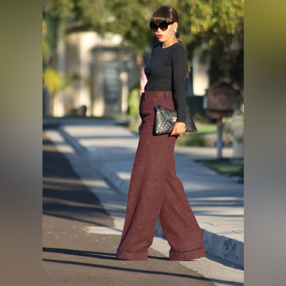 Prada Pants - Prada women’s Burgundy Tweed Pants